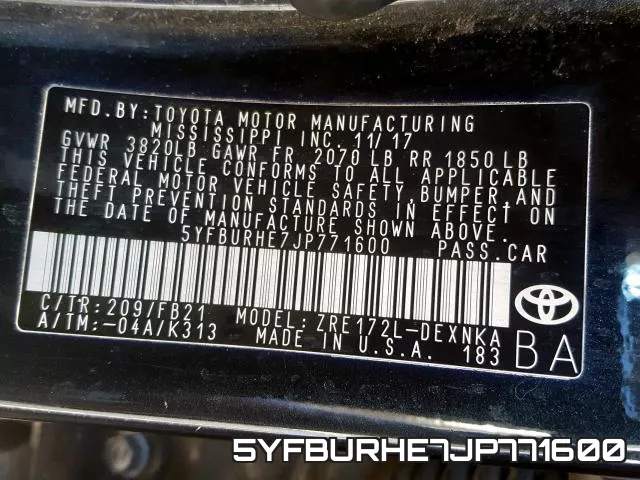 5YFBURHE7JP771600 фото 2