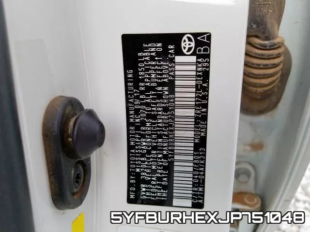 5YFBURHEXJP751048 фото 2