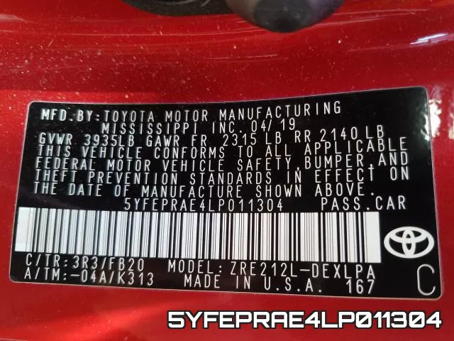 5YFEPRAE4LP011304 фото 2