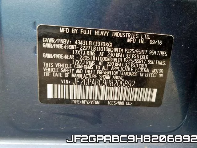 JF2GPABC9H8206892 фото 2