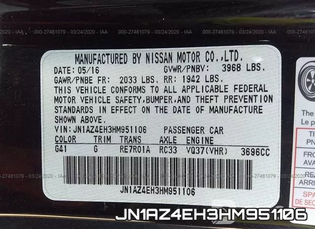 JN1AZ4EH3HM951106 фото 10