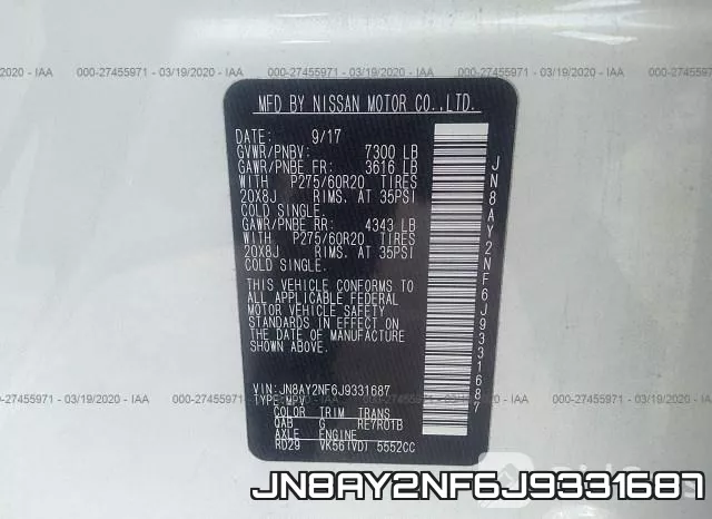JN8AY2NF6J9331687 фото 10