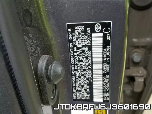 JTDKBRFU6J3601690 фото 2
