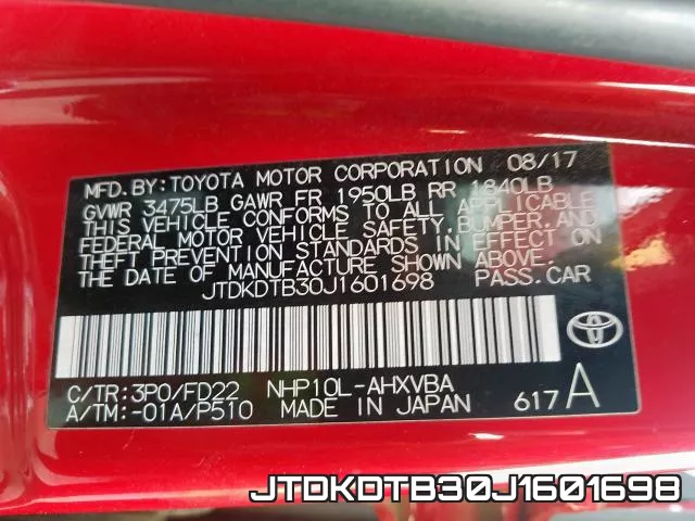 JTDKDTB30J1601698 фото 2