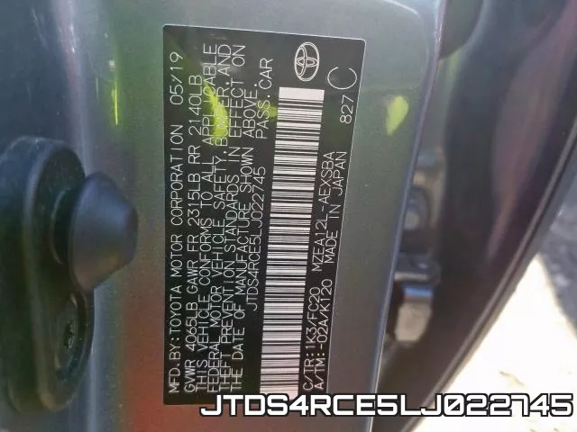 JTDS4RCE5LJ022745 фото 2