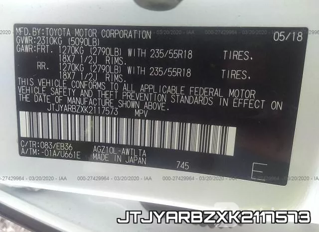 JTJYARBZXK2117573 фото 10
