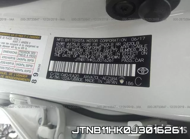 JTNB11HK0J3016261 фото 10
