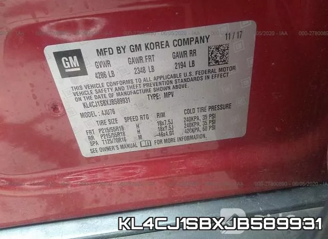 KL4CJ1SBXJB589931 фото 10