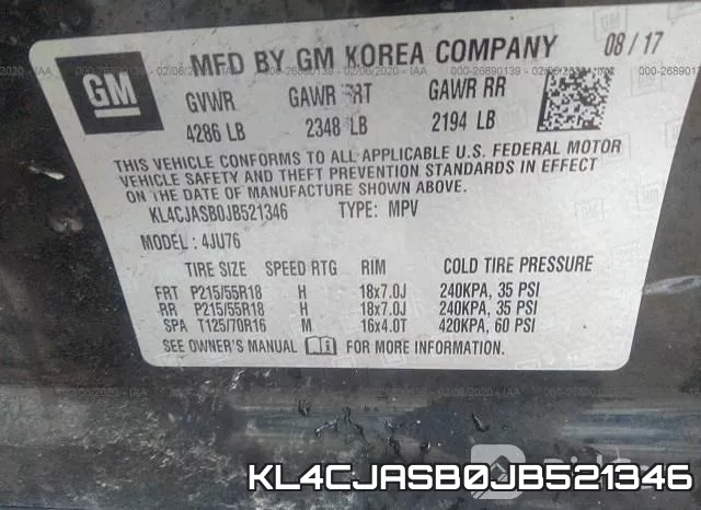 KL4CJASB0JB521346 фото 10