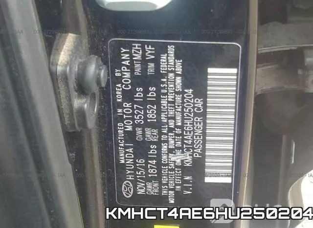 KMHCT4AE6HU250204 фото 9