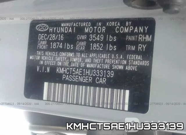 KMHCT5AE1HU333139 фото 10