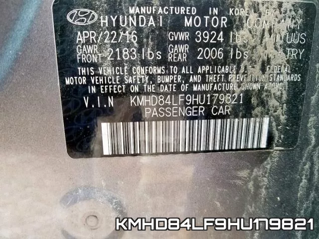 KMHD84LF9HU179821 фото 2