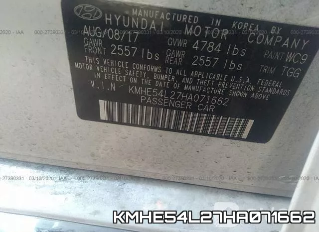 KMHE54L27HA071662 фото 9