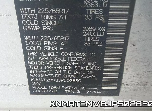 KNMAT2MV8JP502860 фото 10