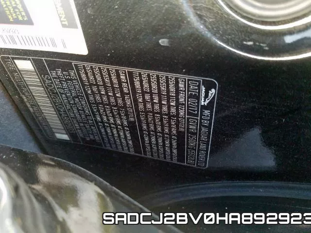 SADCJ2BV0HA892923 фото 2