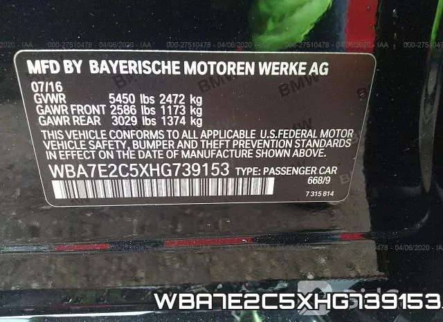 WBA7E2C5XHG739153 фото 10