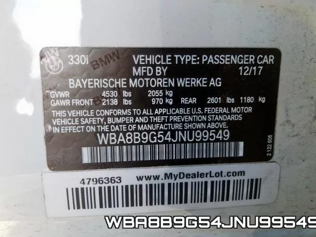 WBA8B9G54JNU99549 фото 2