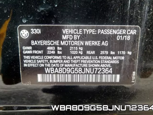 WBA8D9G58JNU72364 фото 2