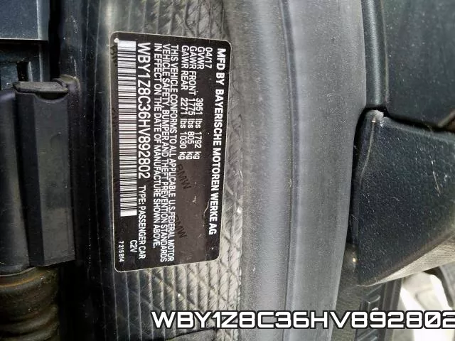 WBY1Z8C36HV892802 фото 2