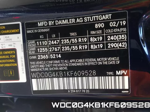 WDC0G4KB1KF609528 фото 2