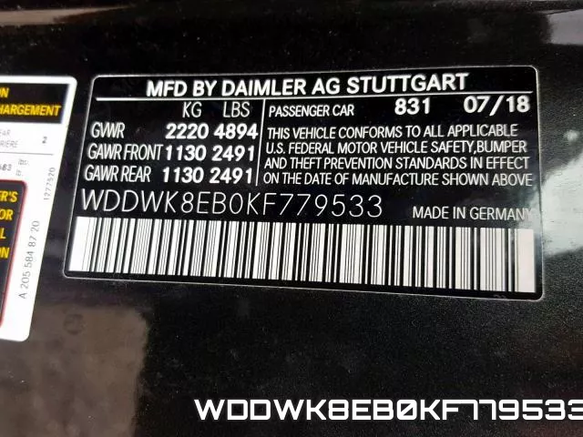 WDDWK8EB0KF779533 фото 2