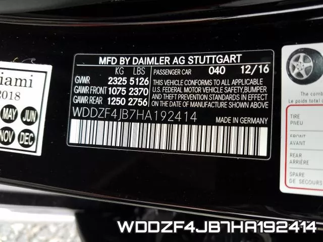 WDDZF4JB7HA192414 фото 2