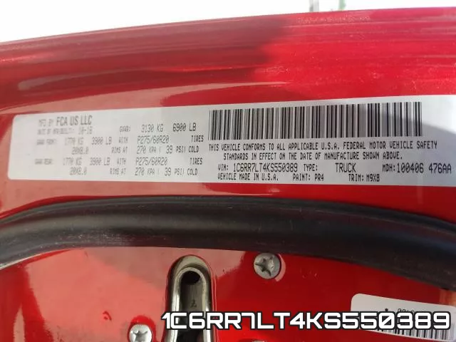 1C6RR7LT4KS550389 фото 2
