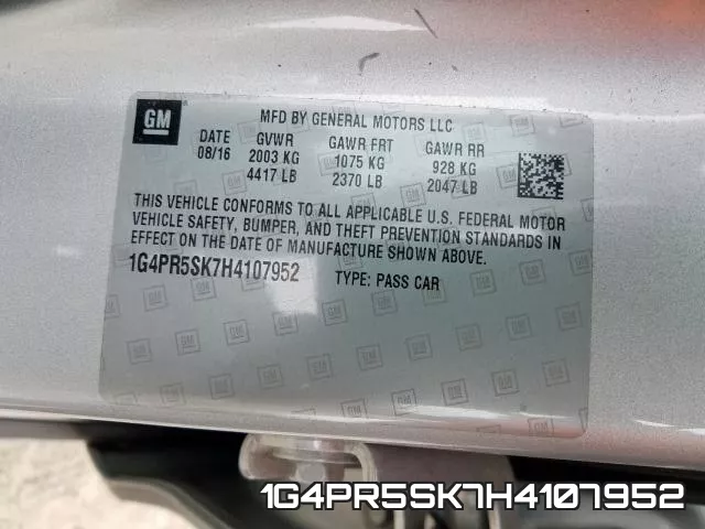 1G4PR5SK7H4107952 фото 2