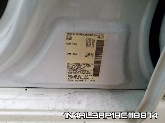 1N4AL3AP1HC118874 фото 2
