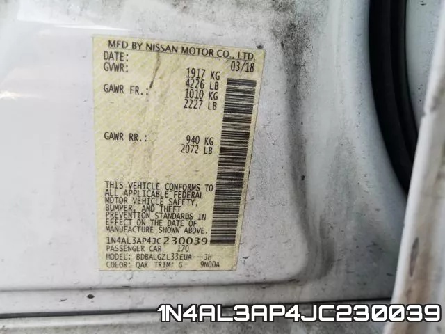 1N4AL3AP4JC230039 фото 2