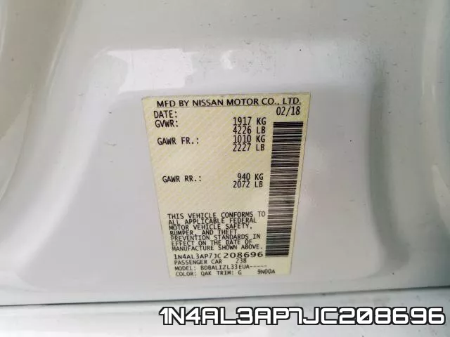 1N4AL3AP7JC208696 фото 2