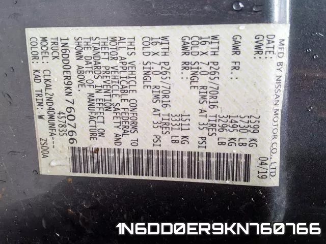 1N6DD0ER9KN760766 фото 2