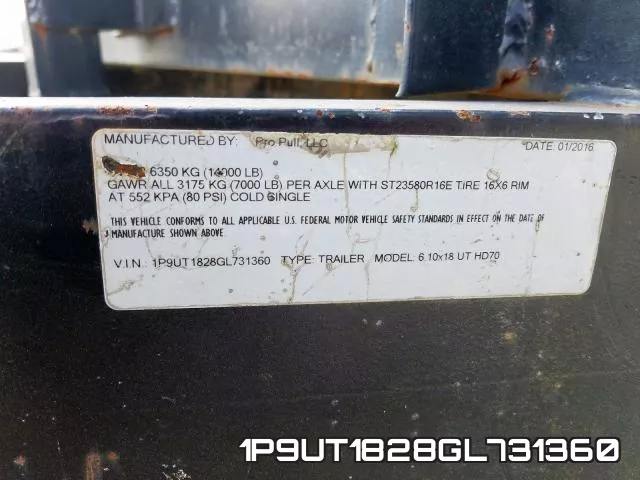 1P9UT1828GL731360 фото 2