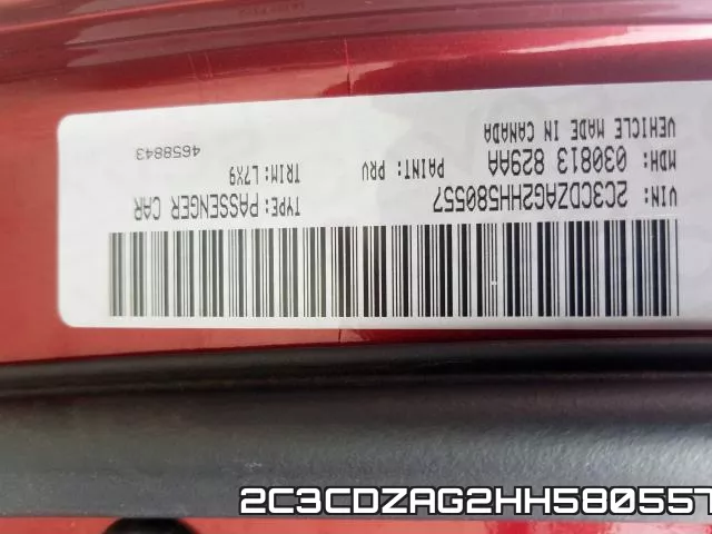 2C3CDZAG2HH580557 фото 2