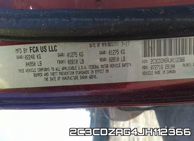 2C3CDZAG4JH112366 фото 10