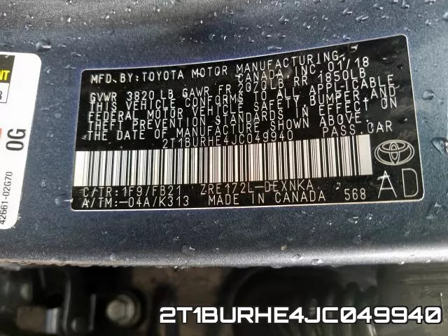 2T1BURHE4JC049940 фото 2