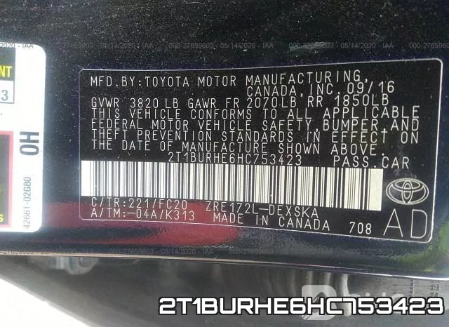 2T1BURHE6HC753423 фото 10