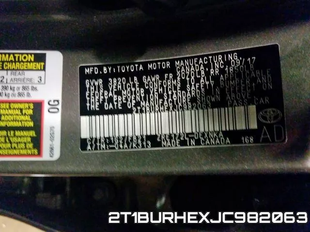 2T1BURHEXJC982063 фото 2