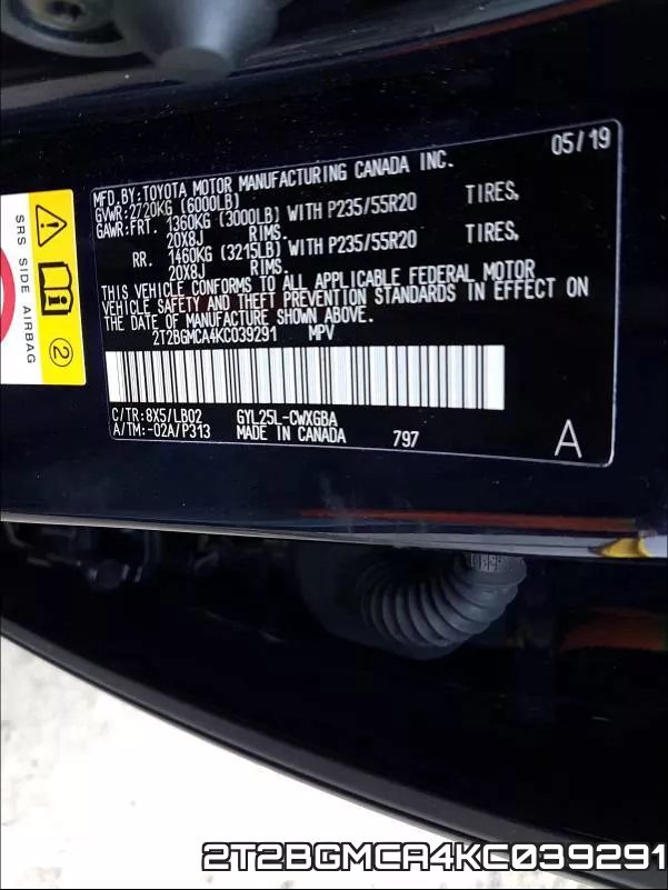 2T2BGMCA4KC039291 фото 2