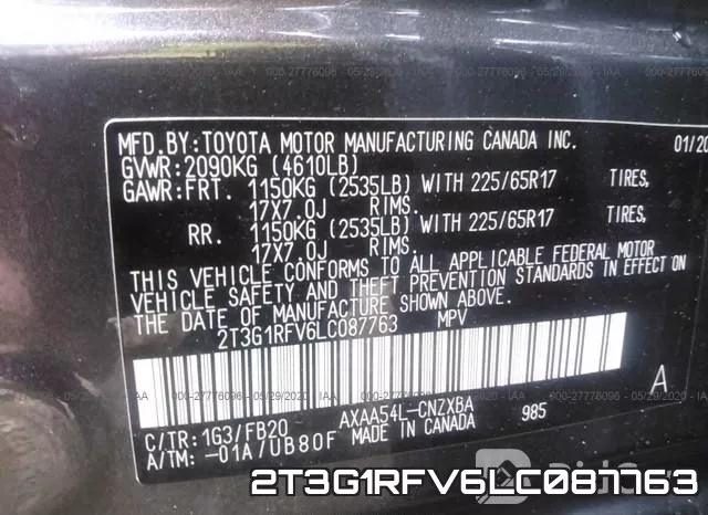 2T3G1RFV6LC087763 фото 10