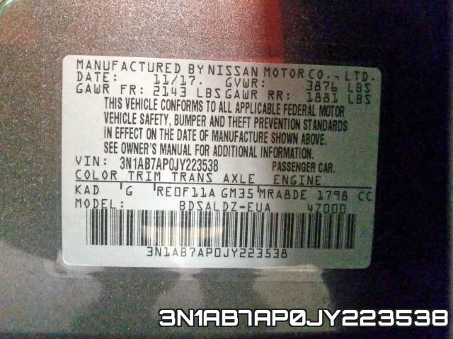 3N1AB7AP0JY223538 фото 2