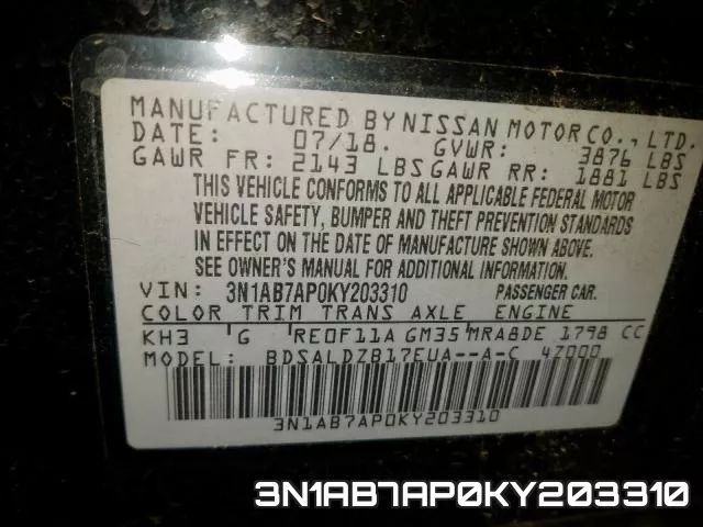 3N1AB7AP0KY203310 фото 2