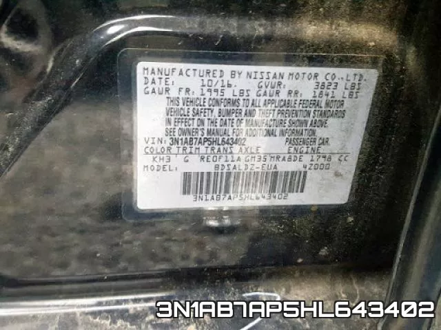 3N1AB7AP5HL643402 фото 2