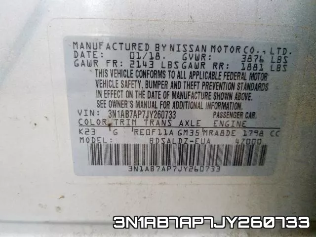3N1AB7AP7JY260733 фото 2