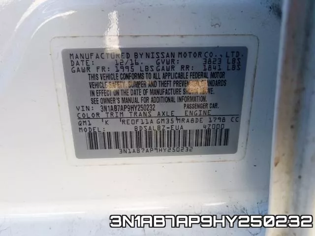 3N1AB7AP9HY250232 фото 2