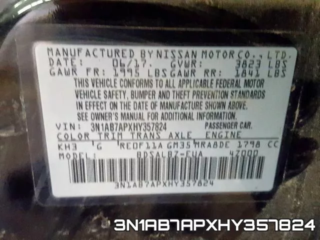 3N1AB7APXHY357824 фото 2