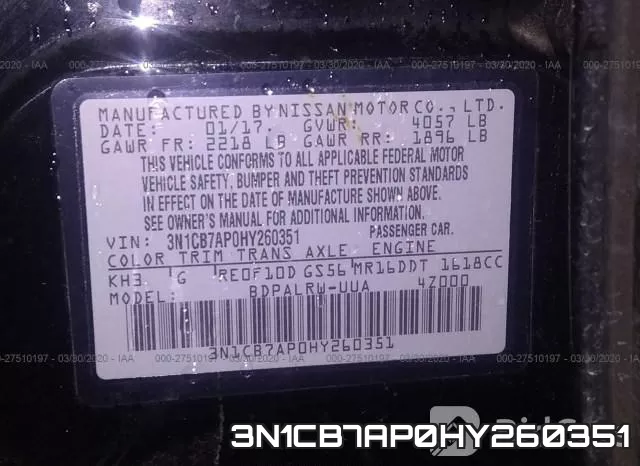 3N1CB7AP0HY260351 фото 10