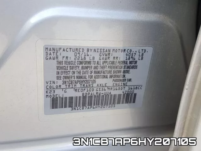 3N1CB7AP6HY207105 фото 2