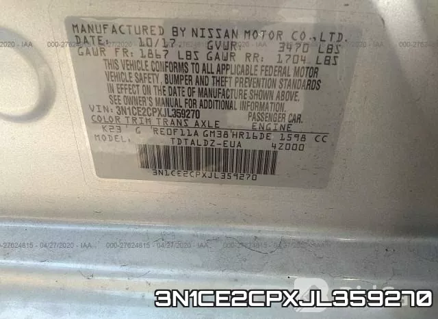 3N1CE2CPXJL359270 фото 10