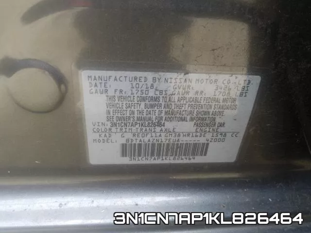 3N1CN7AP1KL826464 фото 2